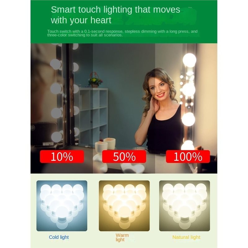 Dressing Table Vanity With Lighted Mirror - Lampe de maquillage à LED rechargeable