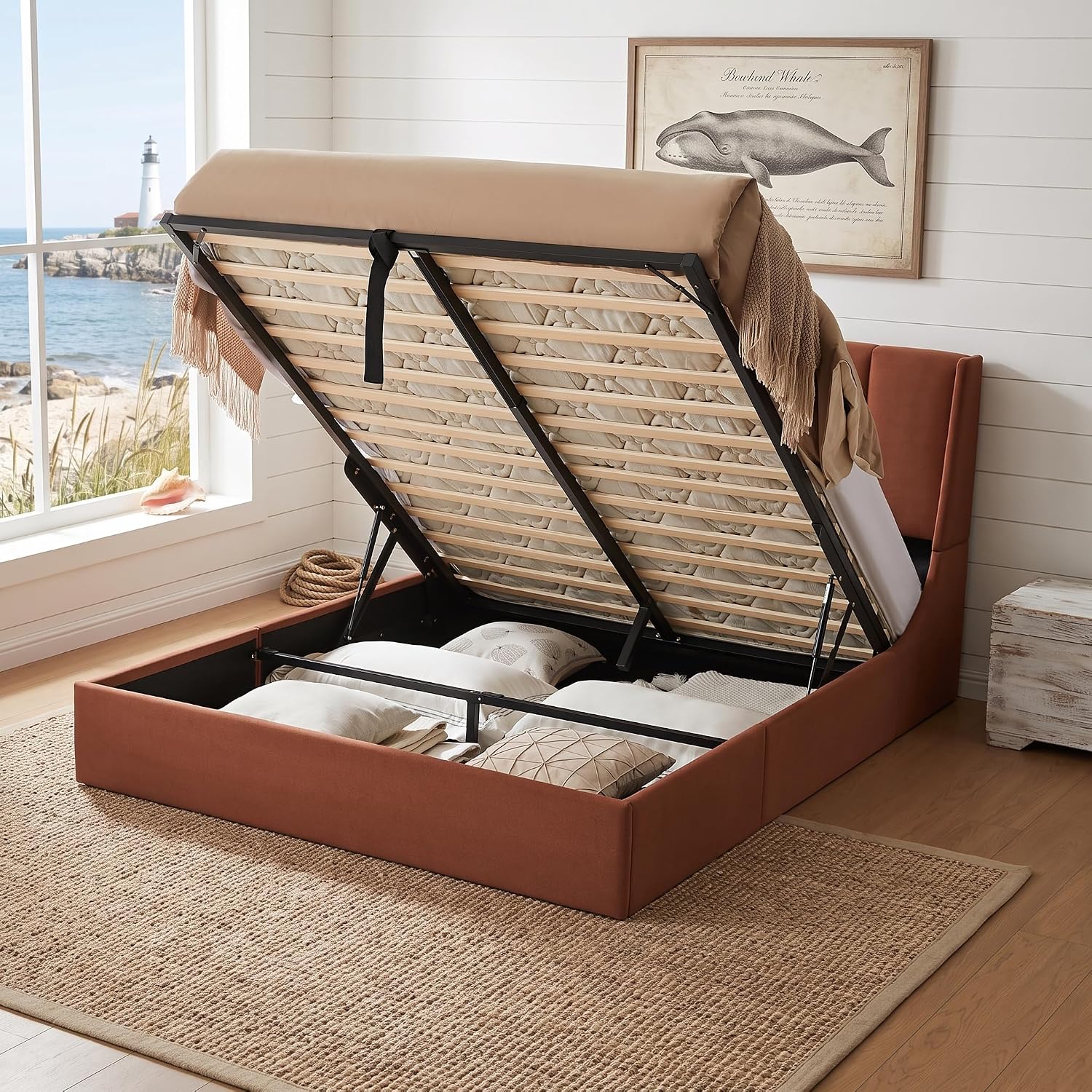 Gas Lift Storage Bed Hydraulic - Cadre de lit avec rangement et