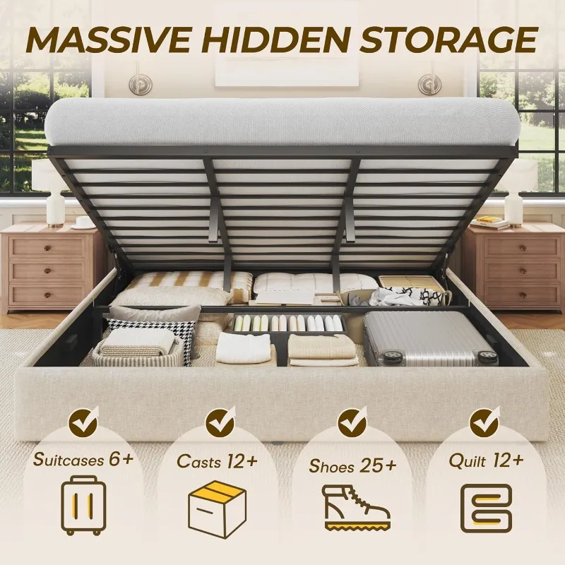 Cadre de lit avec rangement re - Gas Lift Storage Bed Hydraulic avis et prix