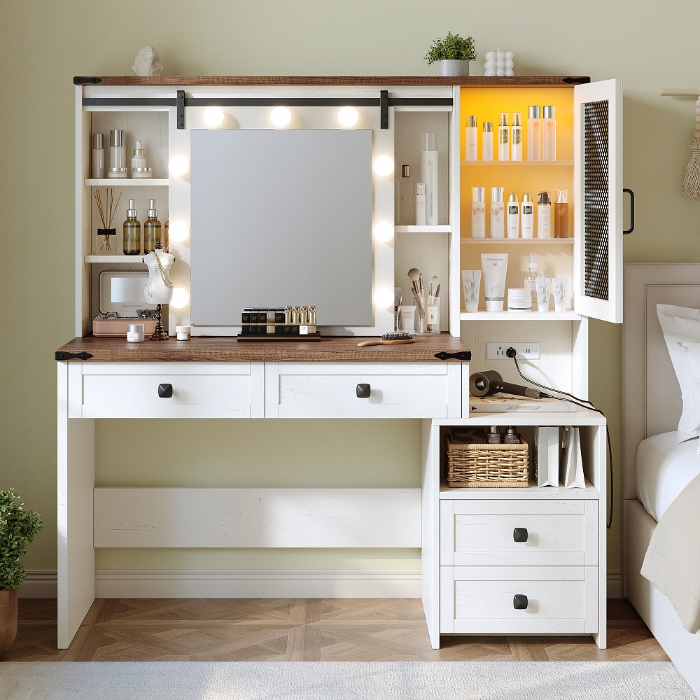 EnHomee Coiffeuse de style far - Dressing Table Vanity With Lighted Mirror avis et prix