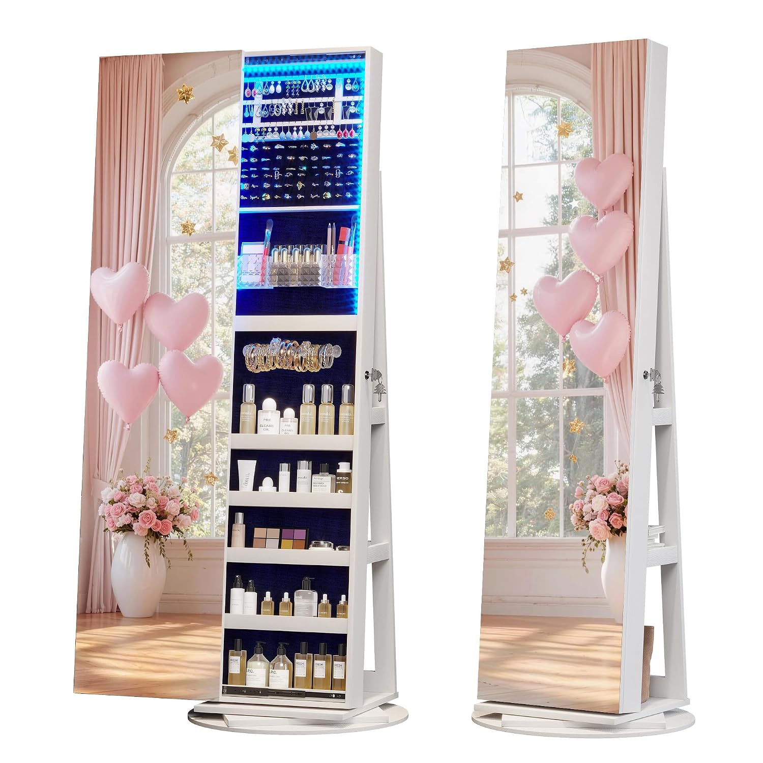 360 °   Armoire à bijoux pivot - Full Length Mirror Jewelry Armoire avis et prix
