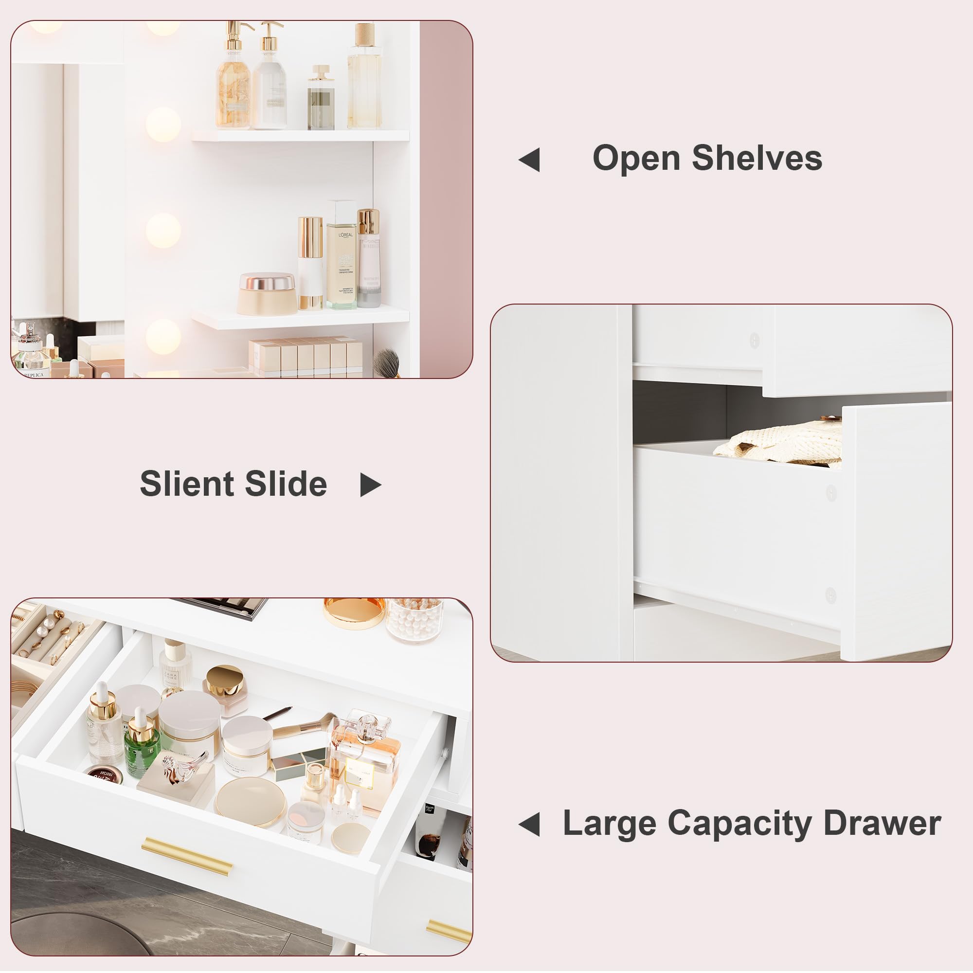 Coiffeuse de 155 cm avec miroi - Dressing Table Vanity With Lighted Mirror avis et prix