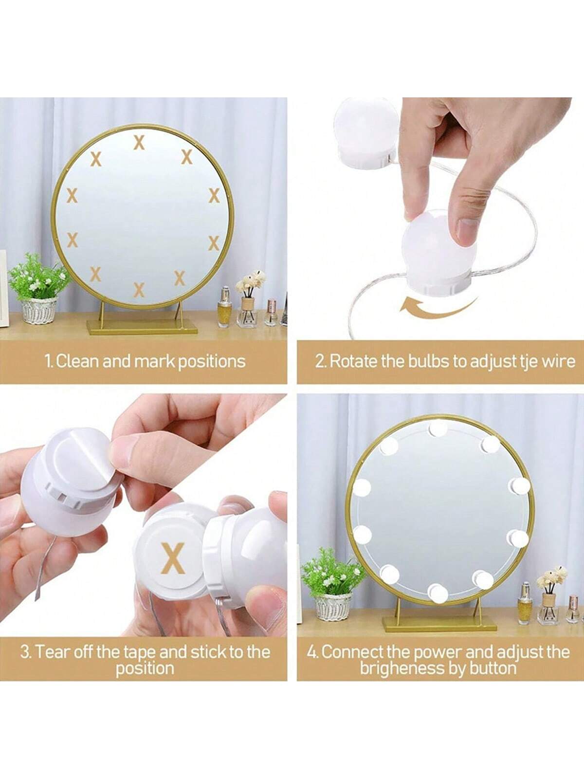 Nouvelles ampoules détachables - Dressing Table Vanity With Lighted Mirror avis et prix